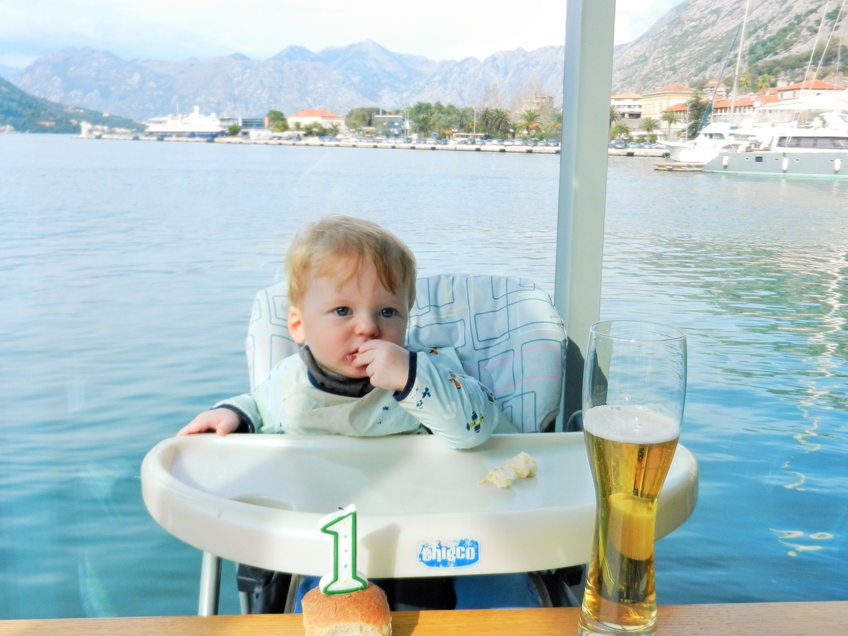 Baby's first birthday in Kotor.