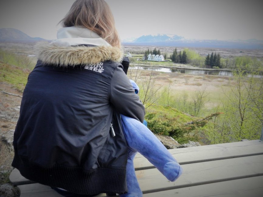 Enjoying the view in Pingvellir, Iceland whilst breastfeeding baby Zizi