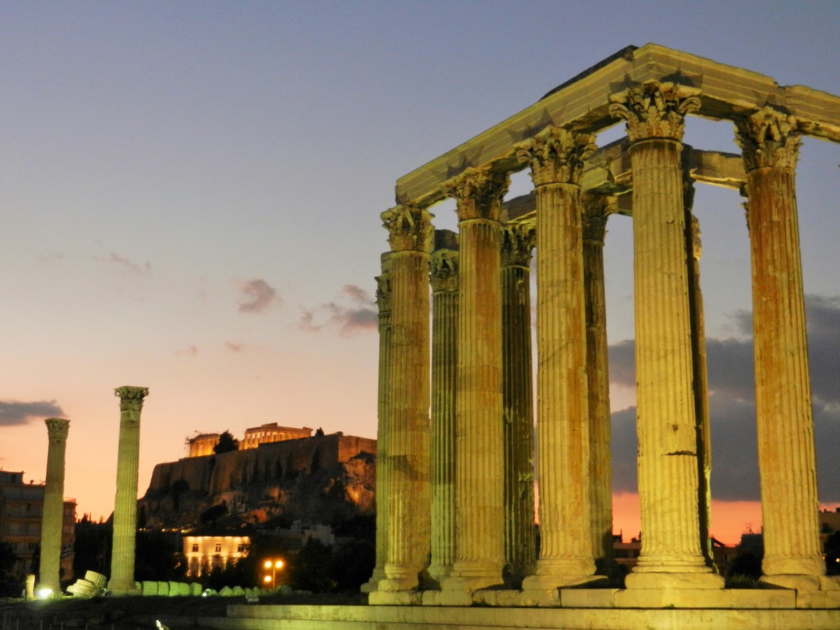 Sunset at the Temple of Zeus, Athens