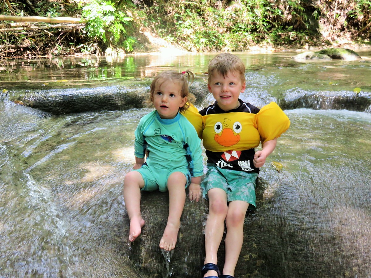 Two toddlers at Mayfield Falls