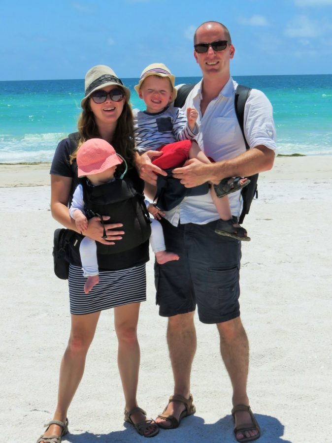Family on Bradenton beach, Florida