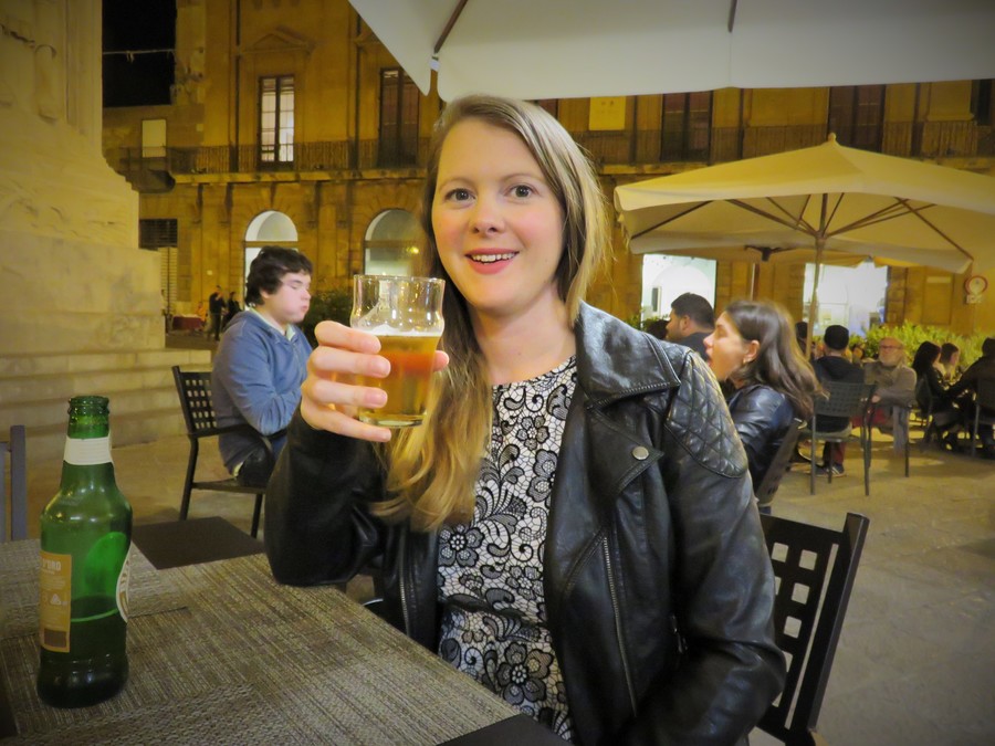 Drinking a beer in Palermo, Sicily