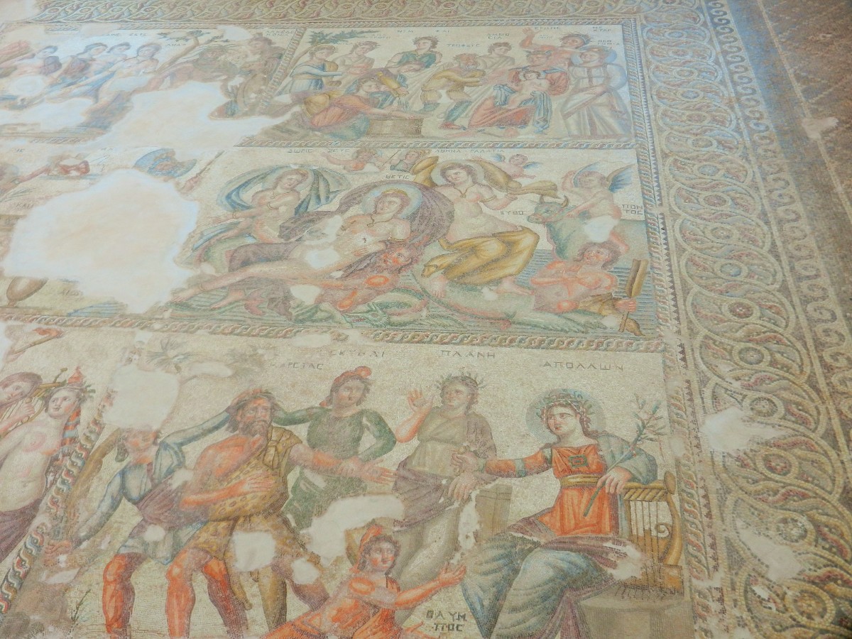 Roman mosaic at Tomb of the Kings, Cyprus