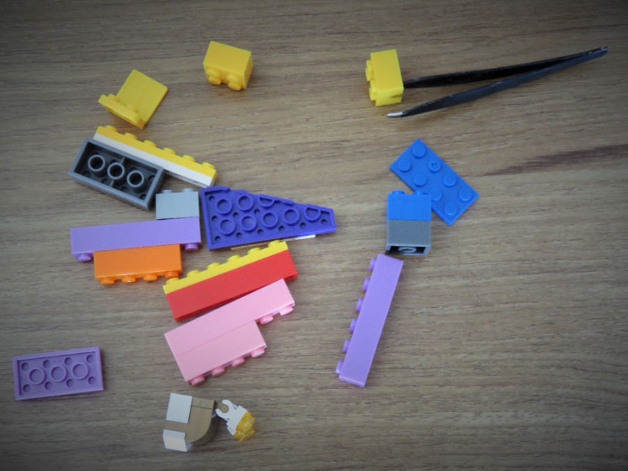 Tweezers and Lego blocks