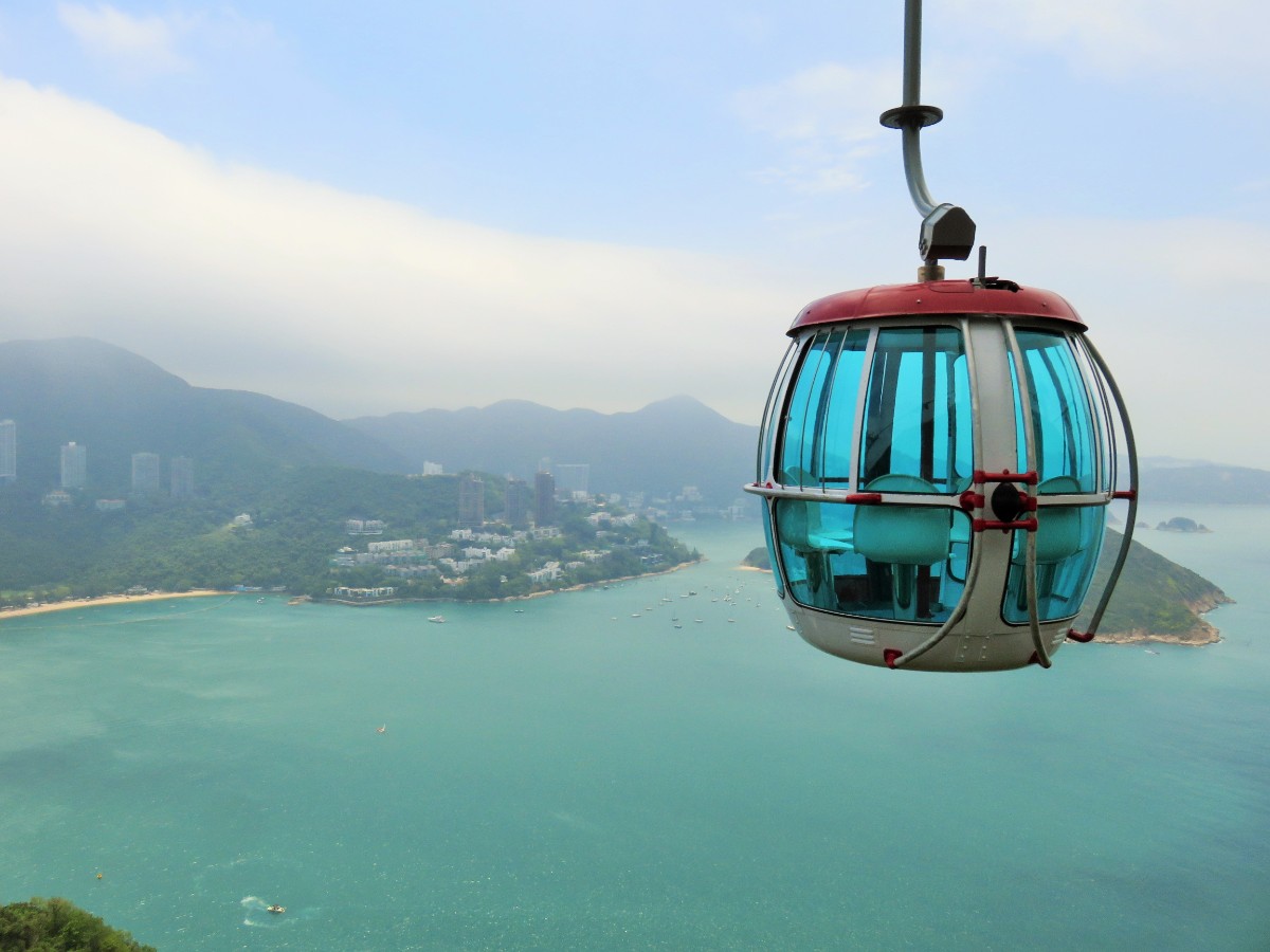 View from cable car in Ocean Park in Hong Kong