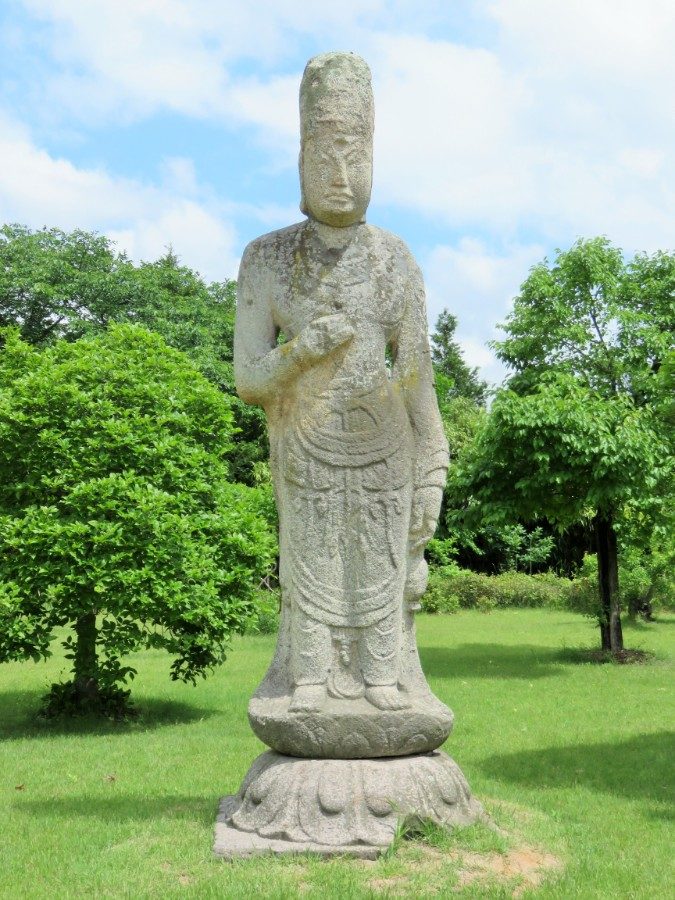 Ancient statue outside Gyeongju museum in Korea