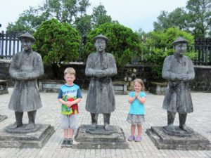 Royal tombs Hue toddlers posing