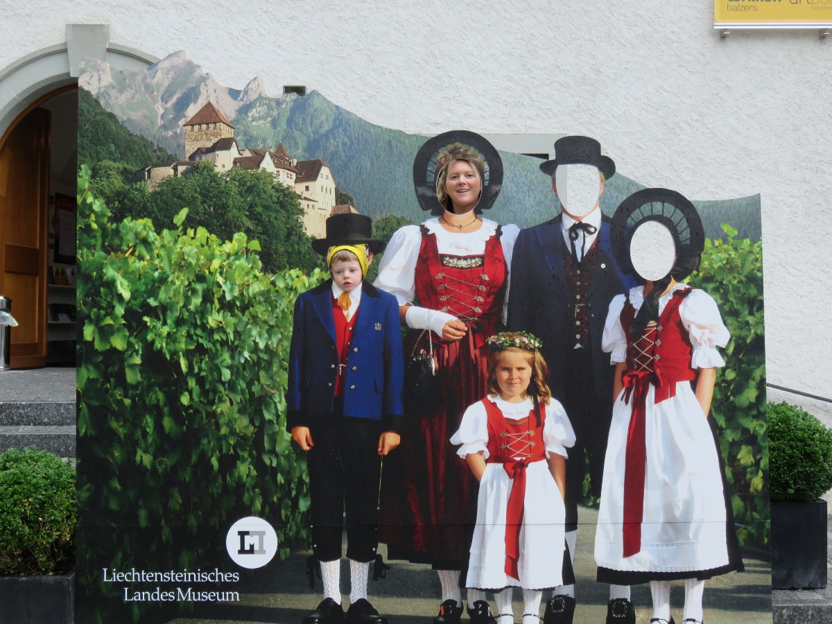 family posing in Liechtenstein