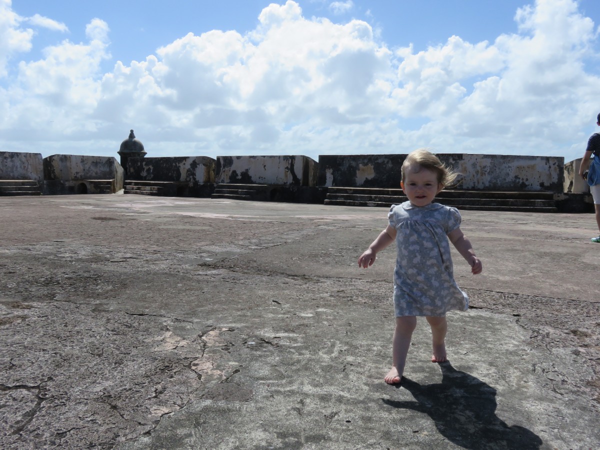 toddler in old san juan fort puerto rico