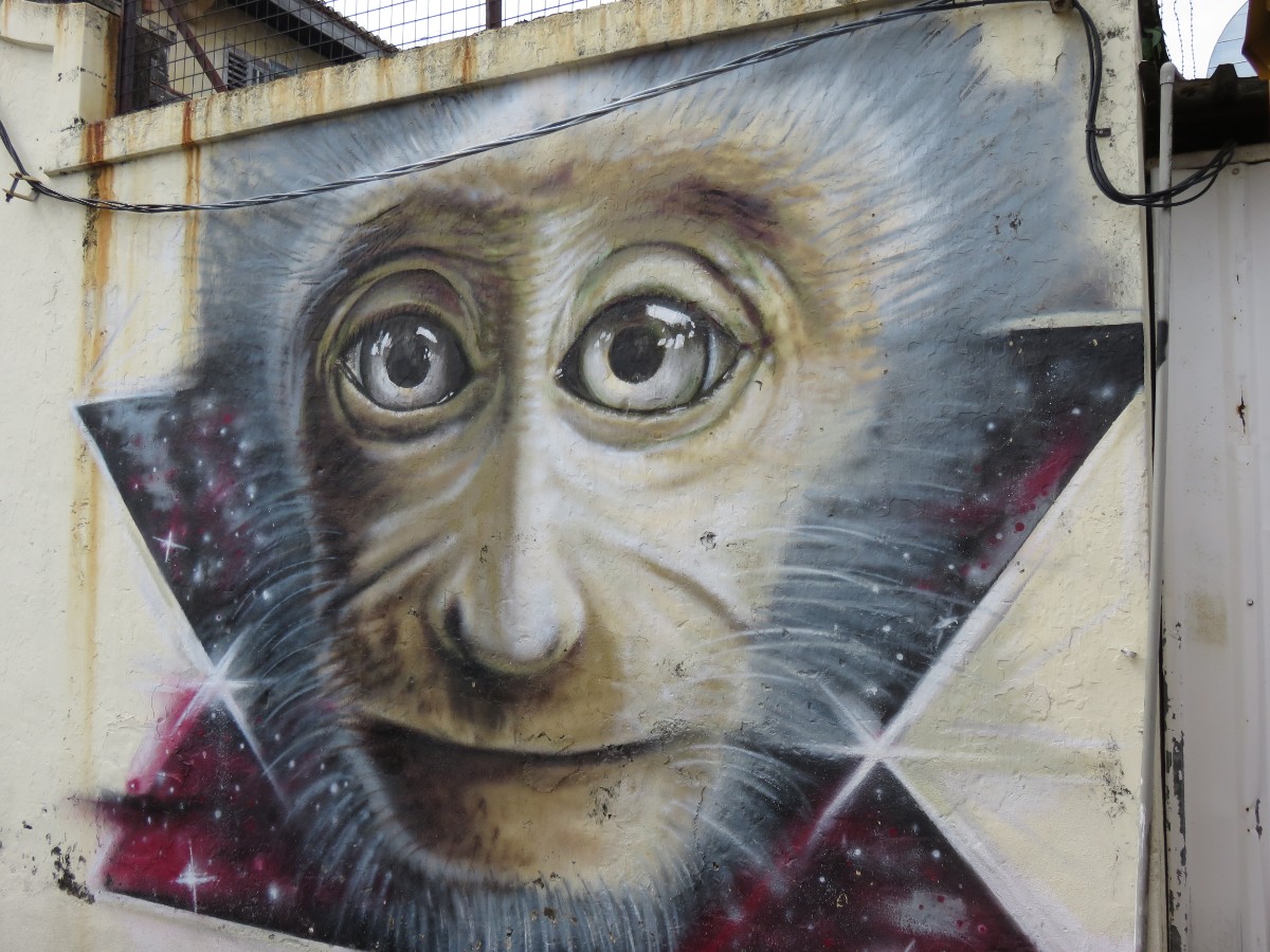 monkey mural Penang Malaysia