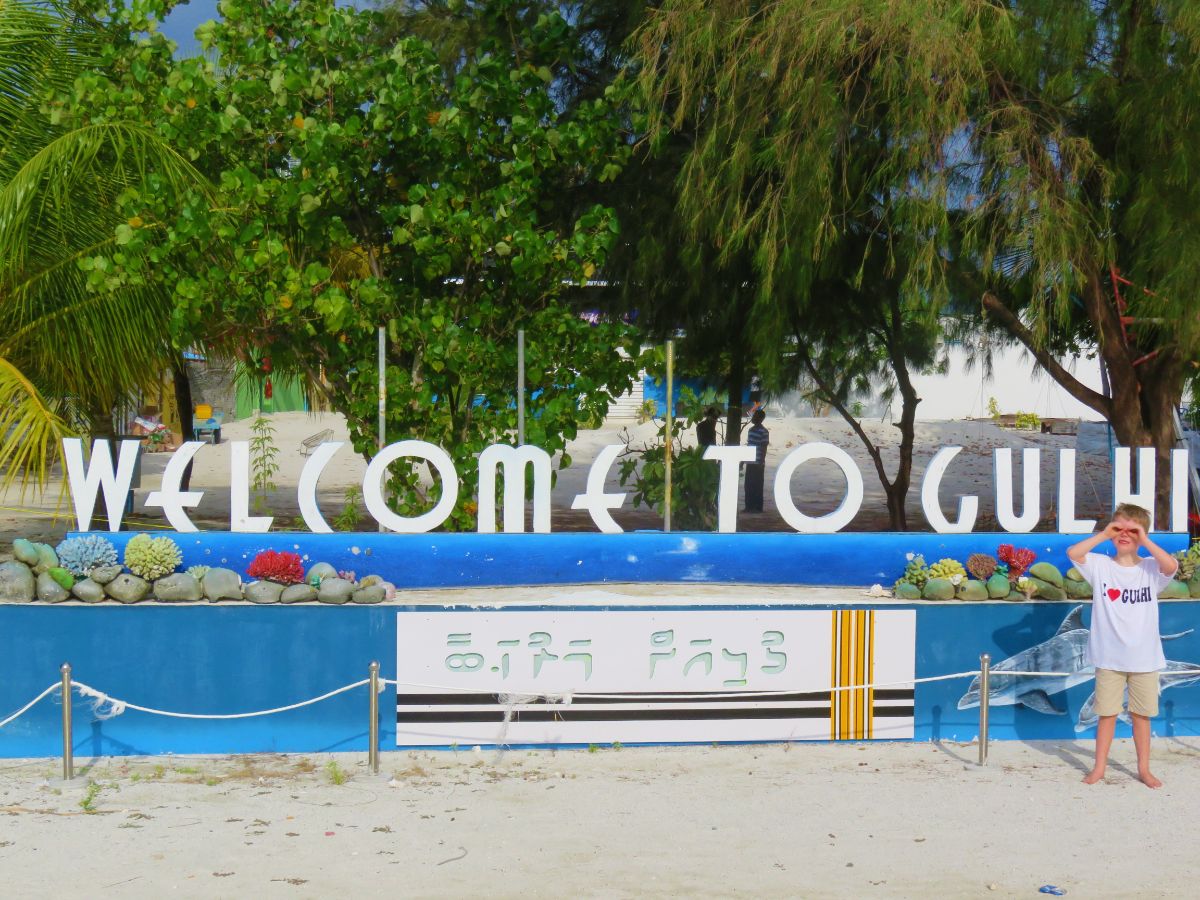 sign at Gulhi Island, the Maldives