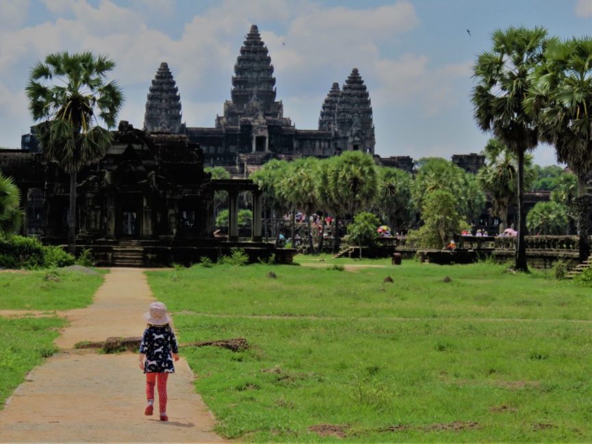 little girl at angkor wat cambodia