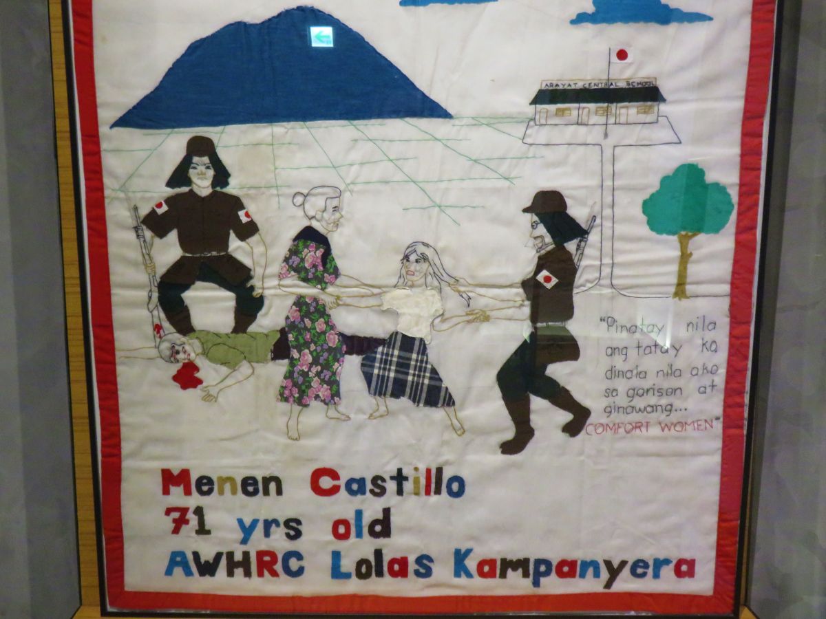 a quilt made by a Filipino comfort woman survivor