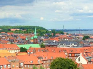 view over the rooftops of Aarhus in Denmark