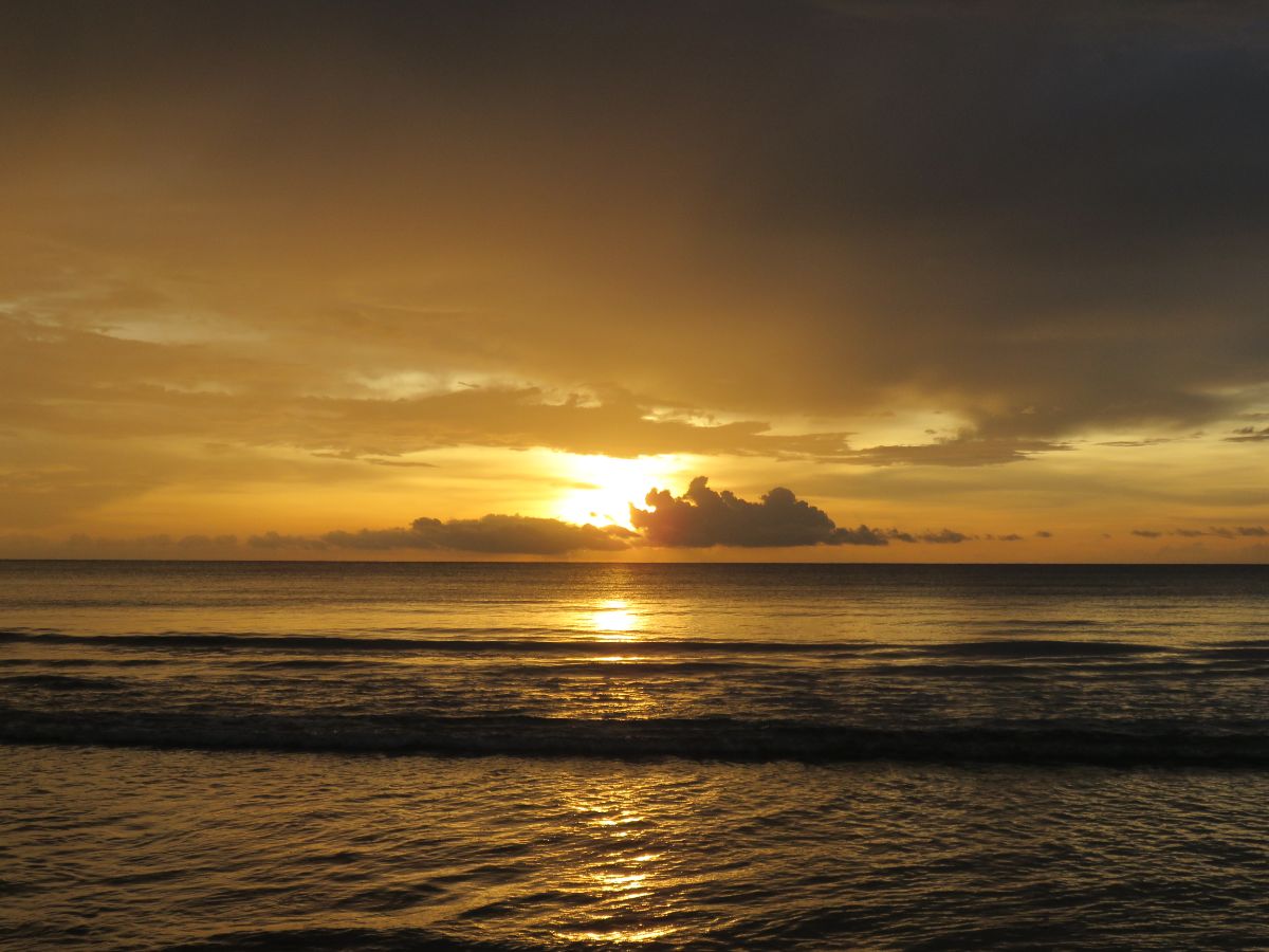 sunset at Tanjung Aru Beach near Kota Kinabalu, Malaysia